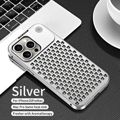 Aluminium Metal Case Cover For IPhone 12 13 14 15 Heat Dissipation Aromatherapy • $21.59