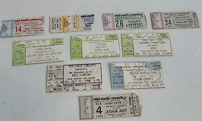 Lot Of (10) Rock Concert Ticket Stubs 80’s Springsteen Elton John Rush Clapton • $49