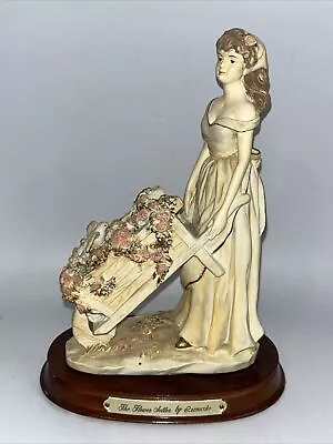 Leonardo Figurine. The Flower Seller. Lady With Wheelbarrow & Dove Vintage 1991 • £19.50