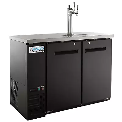 Triple Tap Kegerator Beer Dispenser - Black (2) 1/2 Keg Capacity • $1911.47