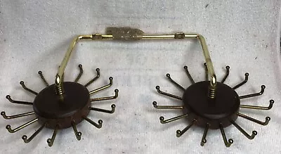 Vintage Double Rotating Rack Organizer Keys Jewelry Ties Wall Mount MCM NICE! • $42.95