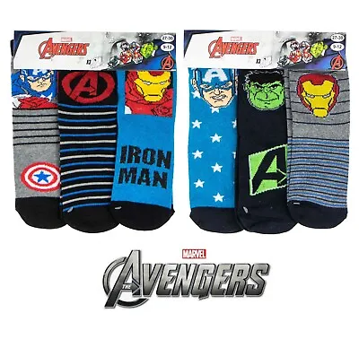 3 PAIRS Of Boys Kids Childrens Genuine MARVEL AVENGERS Character Socks Novelty • £4.99