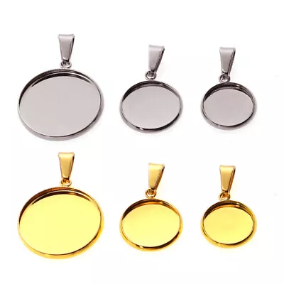  20 Pcs DIY Pendant Holder Round Cork Base Blank Tray Cabochon • £6.95