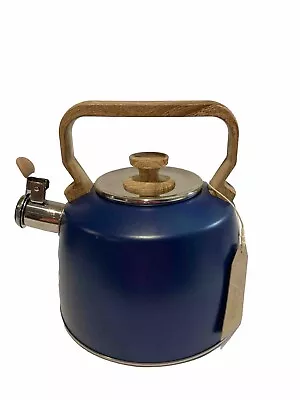 New “Just Tea Zen” Cobalt Blue Tea Pot With Laminated Wood Handles • £25.09