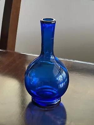 Beautiful Vintage Cobalt Blue Blown Glass Barber Bottle 6” • $18