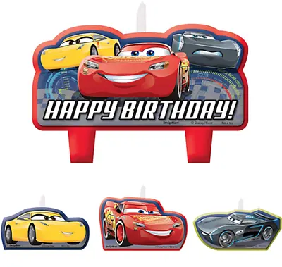 Disney Cars 3 Mini Candles Set Boy Birthday Party Supplies Cake Toppers ~ Latest • £6.65