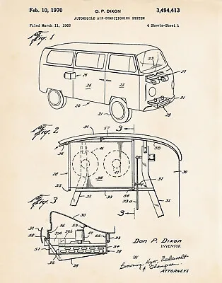 1970 VW Volkswagen Camper Van Pictures Poster Campervan Gifts Patent Art Print • $13.95