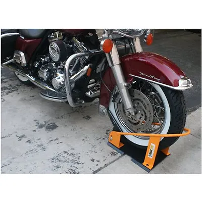 Motorcycle Bike Wheel Chock Garage Floor Truck Trailer Mount Lock Secure Strap  • $86.98