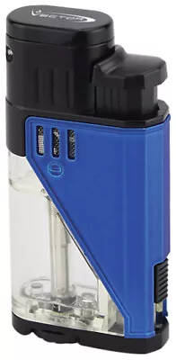 Blue Rubber Matte Vector Twister Dual Flame Jet Torch Cigar Butane Lighter 9311 • $34.95