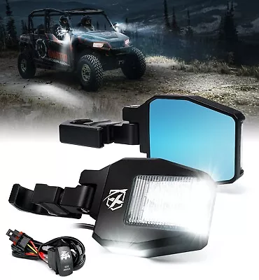 Xprite UTV LED Side View Mirrors W/ Puddle Lights Fit 1.75 -2 Inch Roll Cage Bar • $65.99