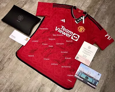 MUFC Numbered Hologram COA Manchester United 2023-2024 Squad Signed Shirt • $652.76