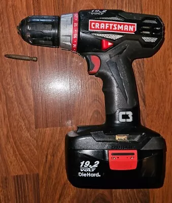 Craftsman C3 19.2v Cordless 1/2  VSR Drill Driver F LED Level With Battery Pack • $41.95