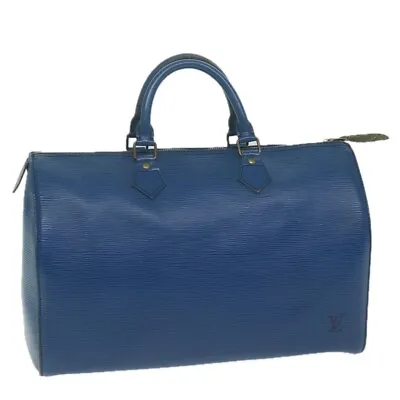 LOUIS VUITTON Epi Speedy 35 Hand Bag Toledo Blue M42995 LV Auth Ki4032 • $366.16