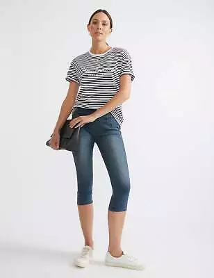 KATIES - Womens Jeans - Blue Cropped - Denim - Cotton Pants - Casual Fashion • $28.30
