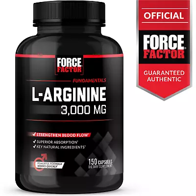 $19.99 • Buy Force Factor L-Arginine 3000 MG, Extra Strength Nitric Oxide & Circulation Boost