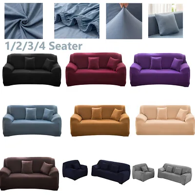 Sofa Covers 1 2 3 4 Seater High Stretch Lounge Slipcover Protector Couch Cover • $19.99