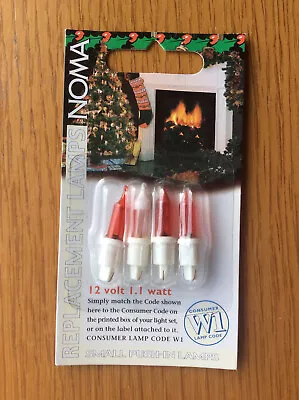 Noma 12v 1.1w W1 Amber Christmas Fairy Light Spare Lamps 4 Pack Inc Fuse Bulb • £9.99