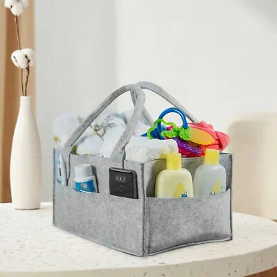 £6.49 • Buy Baby Diaper Organizer Storage Box Caddy Felt Changing Nappy Carrier Bag Kids UK