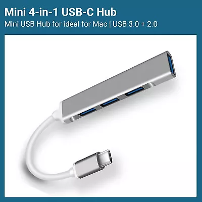 4 Port USB Type C Splitter To USB 3.0 / 2.0 | 4-in-1 Multi Expansion For Mac • £4.99