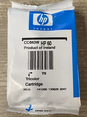 HP 60 CC643W Tri-Color Ink Cartridge No Box Sealed Bag Free Shipping • $10