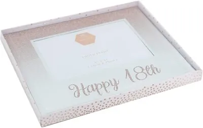 18th Rose Gold Glitter Mirror Picture Birthday Frames Boxed Gift  4 X 6  • £7.99