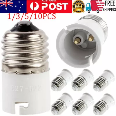 1-10X B22 To E27 Light Socket Adapter Bayonets Lamp Base To Edison-E27 Bulb Scre • $8.59