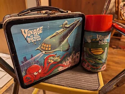 Vintage 1967 Voyage To The Bottom Of The Sea Metal Lunch Box And Thermos • $122.50