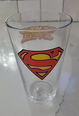 Vintage TM & DC Comics The  Man Of Steel Yellow & Red Drinking Glass (Rare) • $19.99