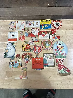 Vintage Lot Of 23 Die Cut Valentines Day Cards • $74.99