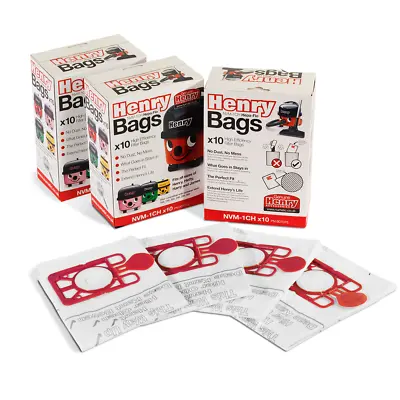 £24.98 • Buy Henry Vacuum Filter Bags HepaFlo NVM-1CH 30 Pack Fits Hetty James Allergy Harry
