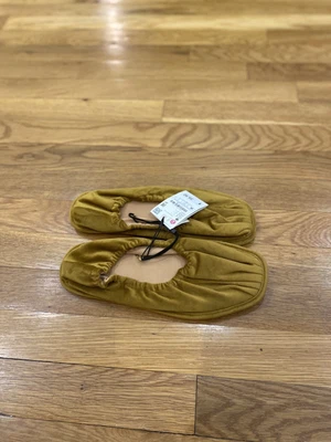 $28 • Buy Zara Home Slippers Women Size 38 7.5  New With Tag Yellow Slip Up Elastic