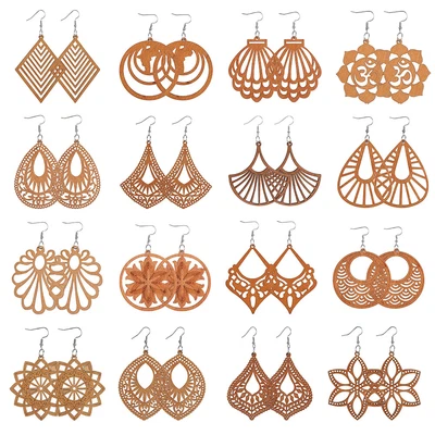 $2.19 • Buy Wood Earrings Wooden Bohemian Earring Making Dangle Earrings Pendant African AU
