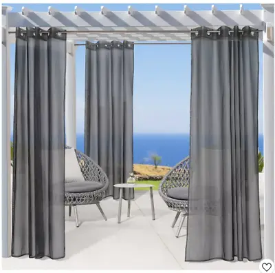 No Se'em Grommet Top Solid Mesh Indoor/Outdoor Curtain Panel-Outdoor Decor • $27.99