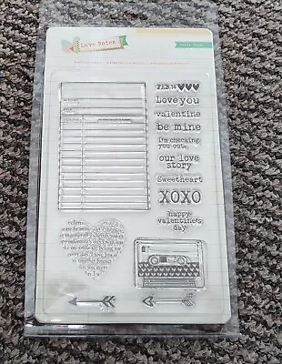 American Crafts Stamp Set  - Love Notes - Sentiments Arrow Heart Page • £5.99