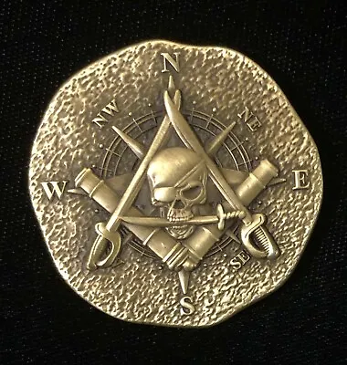 Piece Of Eight Pirate Challenge Coin Freemason Masonic 1.75  Antique Gold • $23