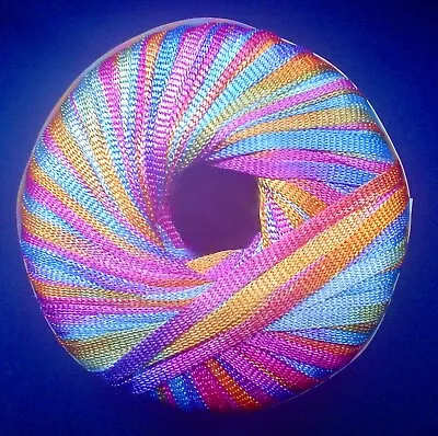 Filati FF MUST MULTI Yarn #104 MULTI COLOR SLINKY SHINY RIBBON 50 Grams • $11.99