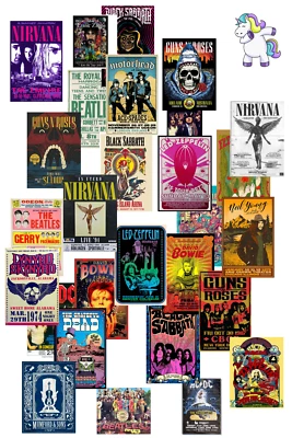 £2.45 • Buy Rock Legends Music & Vintage Concert Posters - Bar Shop Cafe Club Man Cave A4