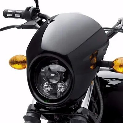 Glossy Black Headlight Fairing Mask For Harley Sportster Dyna FX XL883 Racer FXD • $45.07