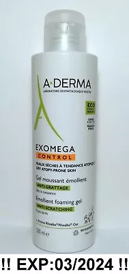 A-Derma Exomega Control Emollient Foaming Gel 500ml Shower Bath Atopy Skin 3/24! • £12.49