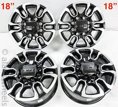 4 New 18” GMC Sierra HD 2500 3500 HD Black Machined 8 Lug Wheels Rims 5949 • $1595