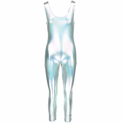£24.90 • Buy Shiny Catsuit Metallic Jumpsuit Festivals Fancy Dress Party Pride Playsuit