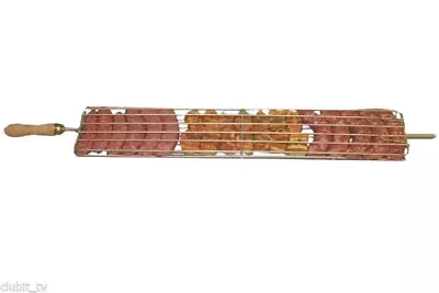 £44.97 • Buy Rotating Stainless Steel BBQ Fish Grill For Greek Cypriot Cyprus Barbecue Foukou