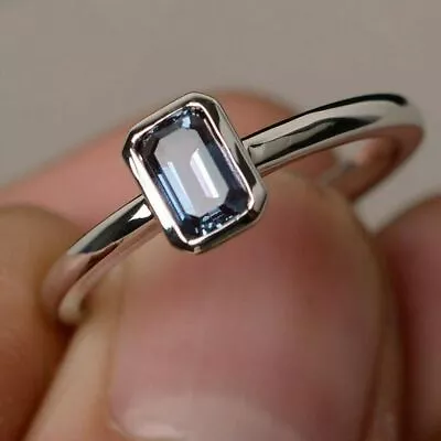 Natural Alexandrite Gorgeous Silver Bezel Setting Handmade Christmas Gift Ring • $30