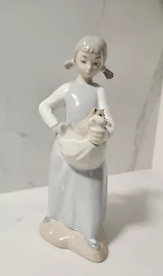 Nao For Lladro Girl With Kittens Porcelain Figurine • $130