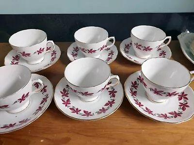 Colclough Bone China Tea Set 19 Piece Set Cups Plates Jug • £35