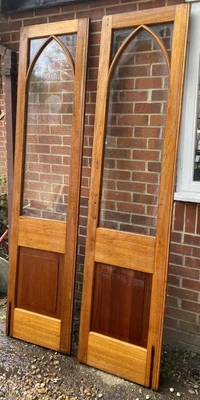 £750 • Buy Antique Glazed Pair Of Doors French Doors Hardwood Gothic Double Doors