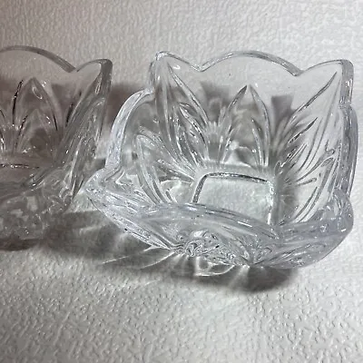 2 SHANNON Crystal Design Of Ireland Hand Crafted Crystal Square Nut Candy Dishes • $12