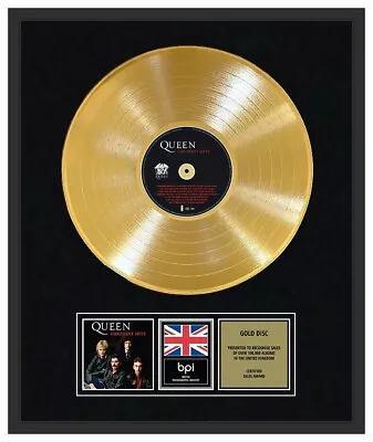 QUEEN - CD Gold Disc LP Vinyl Record Award Frame - GREATEST HITS • £149.99