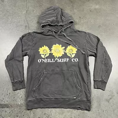 O’neill Hoodie Womens Small Black Flowers Surf Beach Preowned • $14.99