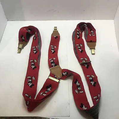 Vintage J.G. Hook Walt Disney Co. Mickey Mouse Suspenders Red In Germany Adult￼ • $14.99